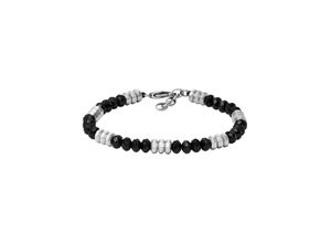 4064092254211 - Armband FOSSIL JEWELRY ALL STACKED UP JF04602040 JF04606710 Armbänder Gr Edelstahl schwarz (edelstahlfarben schwarz schwarz) mit Agate