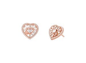 4064092256628 - Paar Ohrstecker MICHAEL KORS PREMIUM TAPERED BAGUETTE HEART MKC1691CZ791 MKC1691CZ040 Ohrringe Gr Silber 925 (Sterlingsilber) rosegold (roségoldfarben weiß kristallweiß) Damen Ohrstecker mit Zirkonia (synth)