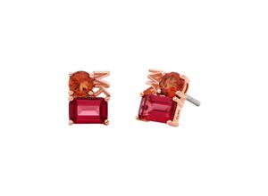 4064092256680 - Paar Ohrstecker MICHAEL KORS PREMIUM MIXED STONE MKC1665N O791MKC1665CZ040 Ohrringe Gr Silber 925 (Sterlingsilber) rot (silberfarben roségoldfarben bernsteinfarben rot rot) Damen Ohrstecker mit Zirkonia (synth)