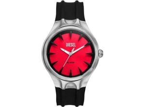 4064092261714 - Quarzuhr DIESEL STREAMLINE Armbanduhren schwarz (schwarz rot) Damen Quarzuhren Armbanduhr Herrenuhr Damenuhr Silikonarmband