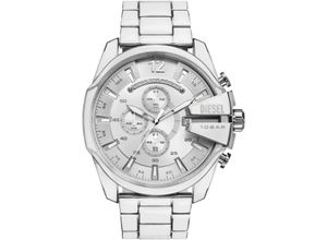 4064092262476 - Chronograph DIESEL MEGA CHIEF Armbanduhren silberfarben Herren Hochzeitsmode Quarzuhr Armbanduhr Herrenuhr Datum Stoppfunktion