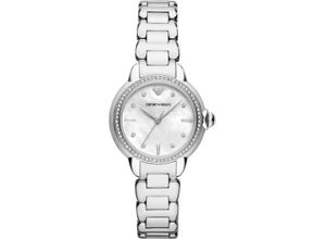 4064092264029 - Quarzuhr EMPORIO ARMANI Armbanduhren silberfarben Damen Armbanduhr Damenuhr analog Edelstahlarmband