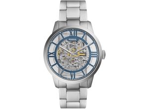 4064092267532 - Automatikuhr FOSSIL TOWNSMAN Armbanduhren silberfarben Herren Hochzeitsmode Armbanduhr Herrenuhr mechanische Uhr skelettiertes Zifferblatt