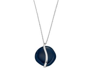 4064092269468 - Kette mit Anhänger SKAGEN SOFIE SEA GLASS SKJ1809040 Halsketten Gr Edelstahl Länge 50 cm blau (edelstahlfarben dunkelblau dunkelblau) Damen Ketten mit Anhänger