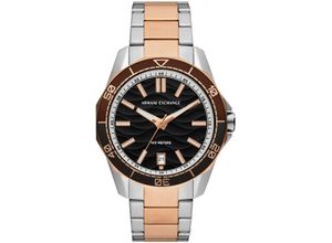 4064092270068 - Quarzuhr ARMANI EXCHANGE Armbanduhren silberfarben (silberfarben roségoldfarben) Herren Hochzeitsmode Armbanduhr Herrenuhr bis 10 bar wasserdicht Edelstahlarmband