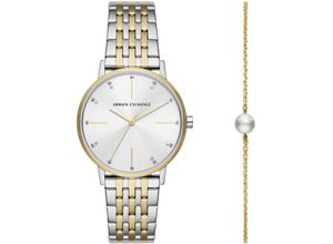 4064092270266 - Quarzuhr ARMANI EXCHANGE Armbanduhren silberfarben (silberfarben goldfarben) Damen Quarzuhren Armbanduhr Damenuhr ideal auch als Geschenk analog