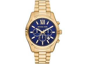 4064092271218 - Chronograph MICHAEL KORS LEXINGTON Armbanduhren goldfarben Herren Hochzeitsmode Quarzuhr Armbanduhr Herrenuhr Stoppfunktion 1224-Std-Anzeige