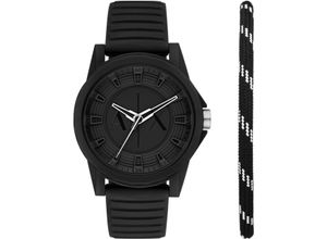 4064092271447 - Quarzuhr ARMANI EXCHANGE Armbanduhren schwarz Herren Hochzeitsmode Armbanduhr Herrenuhr ideal als Geschenk analog Silikonarmband