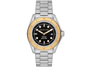 4064092271522 - Quarzuhr MICHAEL KORS MARITIME Armbanduhren silberfarben (silberfarben schwarz) Damen Quarzuhren Armbanduhr Herrenuhr Damenuhr Silikonarmband bis 20bar wasserdicht