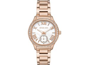 4064092271874 - Quarzuhr MICHAEL KORS SAGE Armbanduhren rosegold (roségoldfarben) Damen Quarzuhren Armbanduhr Damenuhr Perlmutt-Zifferblatt Edelstahlarmband