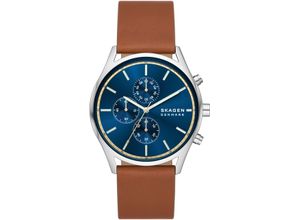 4064092273915 - Chronograph SKAGEN HOLST CHRONOGRAPH Armbanduhren braun Herren Quarzuhren Quarzuhr Armbanduhr Herrenuhr Stoppfunktion Lederarmband