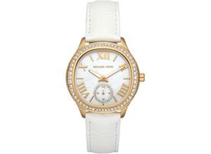 4064092277470 - Quarzuhr MICHAEL KORS SAGE Armbanduhren weiß Damen Quarzuhren Armbanduhr Damenuhr kleine Sekunde Perlmutt-Zifferblatt analog