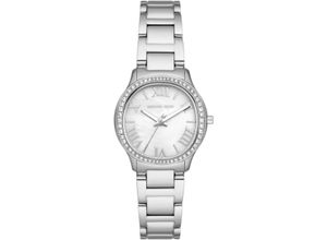 4064092278033 - Quarzuhr MICHAEL KORS SAGE 31 mm Armbanduhren silberfarben Damen Quarzuhren Armbanduhr Damenuhr Perlmutt-Zifferblatt Edelstahlarmband