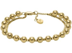 4064092284478 - Armband FOSSIL Schmuck Geschenk Edelstahl ALL STACKED UP BEADS JF04751710 Armbänder Gr Edelstahl gelb (gelbgoldfarben) Damen Trachtenmode