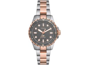 4064092285475 - Quarzuhr FOSSIL FOSSIL BLUE DIVE LADIES Armbanduhren silberfarben (silberfarben roségoldenfarben) Damen Quarzuhren Armbanduhr Damenuhr Edelstahlarmband bis 10 bar wasserdicht