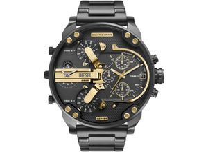 4064092290875 - Chronograph DIESEL MR DADDY Armbanduhren schwarz (gunfarben) Herren Quarzuhr Armbanduhr Herrenuhr Stoppfunktion mehrere Zeitzonen