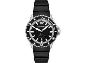 4064092292435 - Automatikuhr EMPORIO ARMANI Armbanduhren schwarz Herren Armbanduhr Herrenuhr Mechanische Uhr Silikonarmband analog Tag