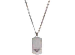 4064092292572 - Kette mit Anhänger EMPORIO ARMANI Schmuck Geschenk Edelstahl Halskette Dog Tag EGS3125040 Halsketten Gr Edelstahl Länge 525 cm Breite 2 mm silberfarben (edelstahlfarben) Damen