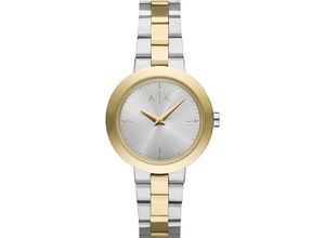 4064092294255 - Quarzuhr ARMANI EXCHANGE Armbanduhren goldfarben (silberfarben goldfarben) Damen Armbanduhr Damenuhr Edelstahlarmband analog Glassteine