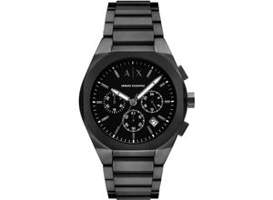 4064092294361 - Chronograph ARMANI EXCHANGE Armbanduhren schwarz Herren Armbanduhr Herrenuhr Edelstahlarmband analog Tag Stoppfunktion