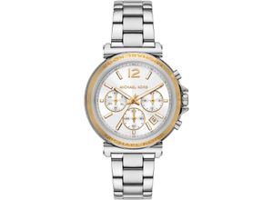 4064092296914 - Chronograph MICHAEL KORS MAREN Armbanduhren silberfarben (silberfarben weiß) Damen Quarzuhr Armbanduhr Damenuhr Edelstahlarmband analog