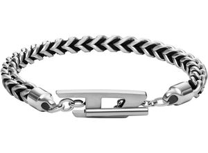 4064092297263 - Armband DIESEL Schmuck Geschenk Edelstahl Armschmuck Armkette CHAIN DX1540040 Armbänder Gr Edelstahl-Nylon schwarz (edelstahlfarben schwarz)