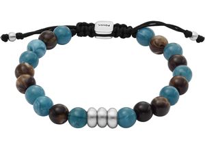 4064092298192 - Armband FOSSIL Schmuck Geschenk All Stacked Up Acryl Bead JA7240040 JA7241040 Armbänder Gr Metall-Textil blau (metallfarben schwarz blau braun) mit Acryl