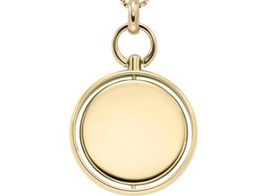 4064092300017 - Kette mit Anhänger FOSSIL Schmuck Geschenk Edelstahl Halskette Heritage Legacy Charm JF04779710 Halsketten Gr Edelstahl Länge 86 cm Breite 12 mm goldfarben (gelbgoldfarben) Damen