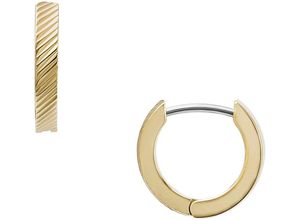 4064092301304 - Paar Creolen FOSSIL Schmuck Edelstahl Ohrringe Harlow Linear Texture JF04771710 JF04772040 Gr Edelstahl gelb (gelbgoldfarben edelstahlfarben) Damen