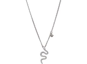 4064092307016 - Kette mit Anhänger EMPORIO ARMANI Schmuck Geschenk Silber 925 Halskette Schlange EG3611040 Halsketten Gr Silber 925 (Sterlingsilber) Länge 42 cm Breite 1 mm silberfarben (silberfarben kristallweiß) Damen mit Zirkonia (synth)