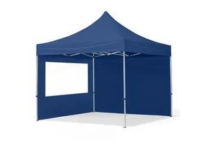 4064108036169 - 3x3m Aluminium Faltpavillon inkl 2 Seitenteile dunkelblau - (59000)