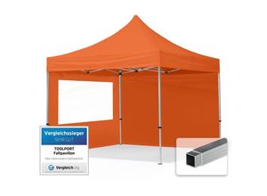 4064108036275 - House Of Tents - 3x3 m Faltpavillon economy Alu 32mm Seitenteile mit Panoramafenster orange - orange