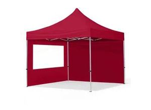 4064108036299 - 3x3m Aluminium Faltpavillon inkl 2 Seitenteile rot - (59013)