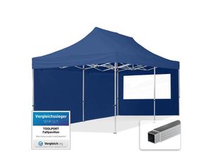 4064108036350 - Intent24 - 3x6 m Faltpavillon toolport economy Alu 32mm Seitenteile mit Panoramafenstern blau - blau