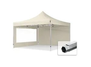 4064108037432 - 4x4m Aluminium Faltpavillon inkl 2 Seitenteile creme - (600182)