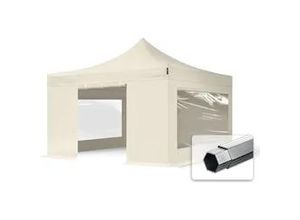 4064108037449 - 4x4m Aluminium Faltpavillon inkl 4 Seitenteile creme - (600183)