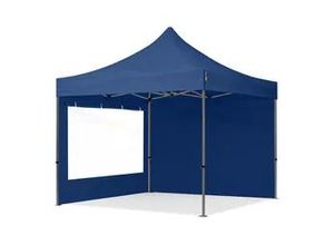 4064108037562 - 3x3m Stahl Faltpavillon inkl 2 Seitenteile dunkelblau - (600008)