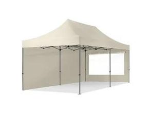 4064108037715 - 3x6m Stahl Faltpavillon inkl 2 Seitenteile creme - (600071)