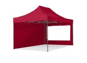 4064108037814 - 3x45m Stahl Faltpavillon inkl 2 Seitenteile rot - (600057)