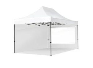 4064108037838 - 3x45m Stahl Faltpavillon inkl 2 Seitenteile weiß - (600060)