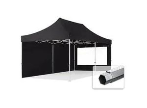 4064108037982 - 3x6m Aluminium Faltpavillon inkl 2 Seitenteile schwarz - (600236)