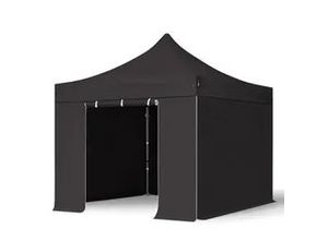 4064108045987 - 3x3m Stahl Faltpavillon inkl 4 Seitenteile schwarz - (600109)