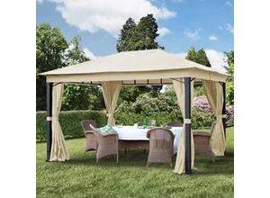 4064108054668 - Sunset 3x4 m Softtop Gartenpavillon inkl 4 Seitenteile champagnerfarben - (300173)