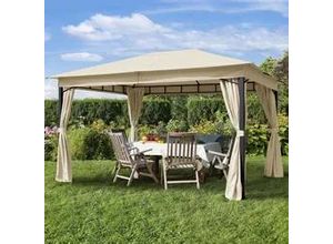 4064108056259 - Sunset 3x4 m Softtop Gartenpavillon inkl 4 Seitenteile champagnerfarben - (300181)