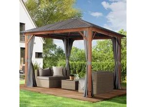 4064108056280 - Forest 3x3 m Hardtop Gartenpavillon inkl 4 Seitenteile loft grey - (300184)