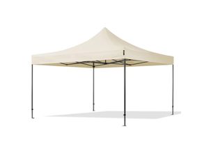 4064108056686 - 4x4m Stahl Faltpavillon ohne Seitenteile creme - (600093)