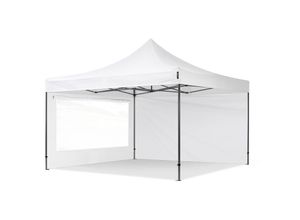 4064108056853 - Intent24 - 4x4 m Faltpavillon premium Stahl 40mm Seitenteile mit Panoramafenstern weiß - weiß