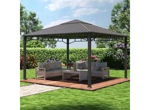 4064108123128 - Sunset 4x4 m Hardtop Gartenpavillon ohne Seitenteile - (301353)