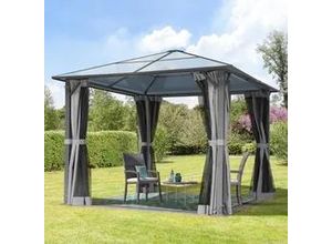 4064108126754 - Moonlight 3x3m Hardtop Gartenpavillon inkl 4 Seitenteile Grey - (300214)