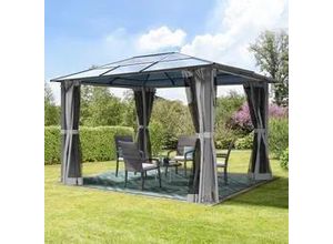 4064108126778 - Moonlight 3x365m Hardtop Gartenpavillon inkl 4 Seitenteile Grey - (300198)